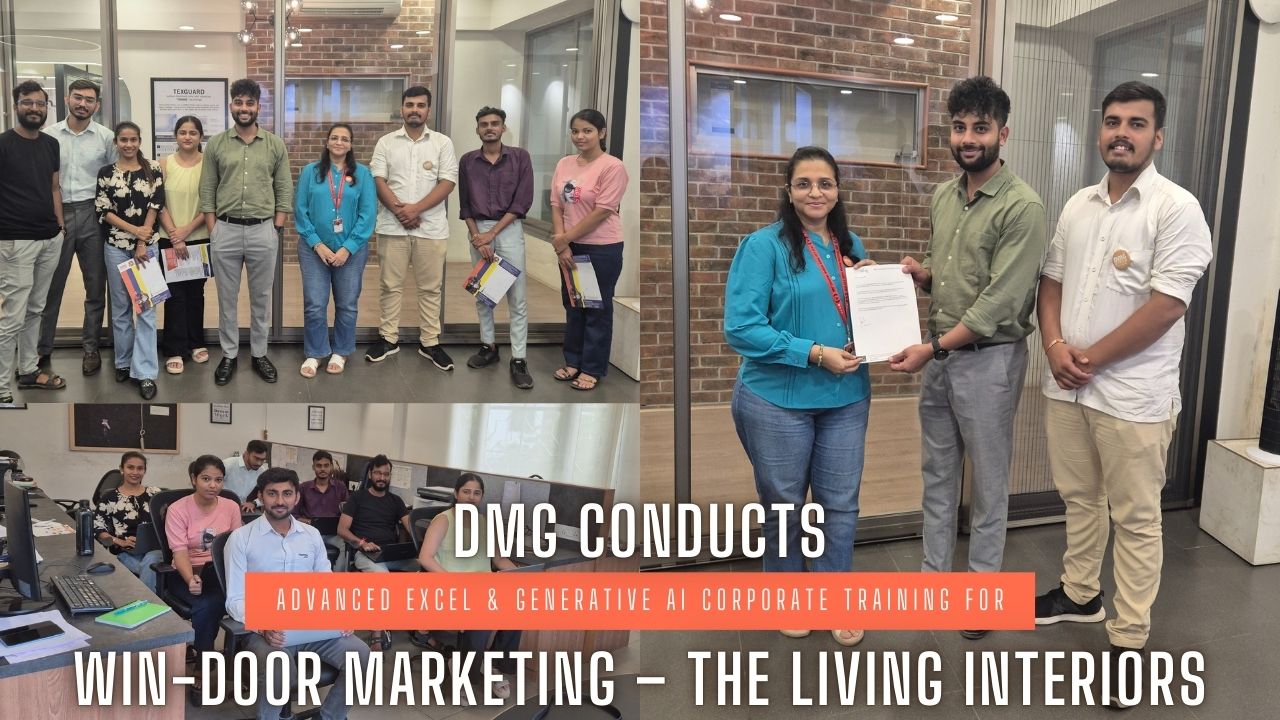 DMG IT Engineering and Multimedia Institute Conducts Successful 2 Day Advanced Excel and Generative AI Corporate Training for Win Door Marketing The Living Interiors