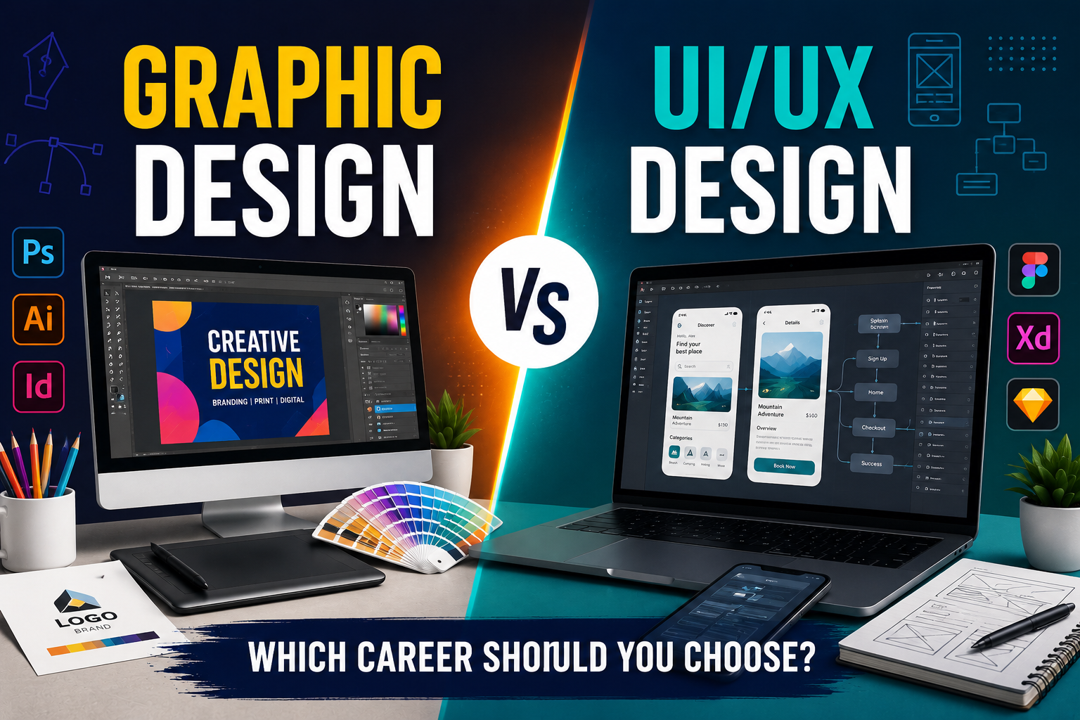 Graphic design vs UI/UX design