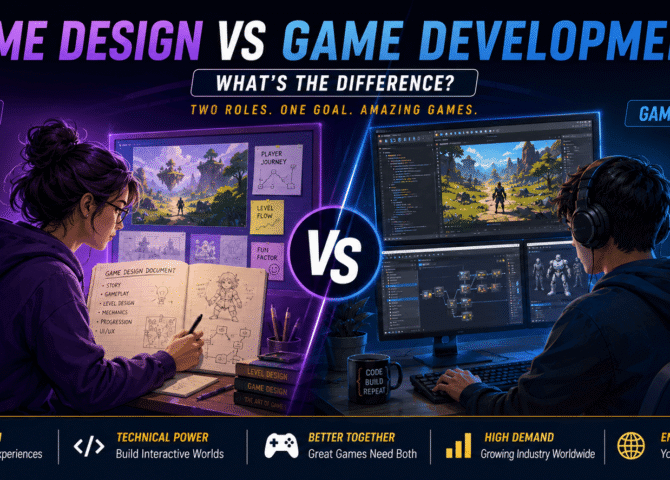 Game Design vs Game Development: What's the Difference? (Complete 2026 Guide)