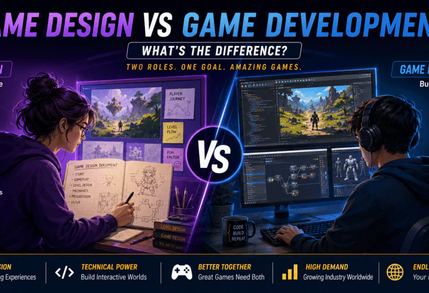 Game Design vs Game Development: What's the Difference? (Complete 2026 Guide)