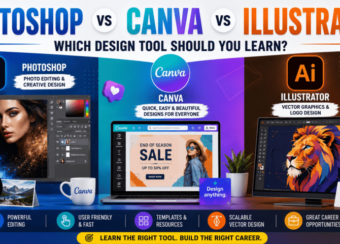 Photoshop vs Canva vs Illustrator: Which Design Tool Should You Learn in 2026?