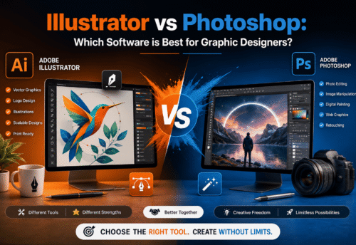 Illustrator vs Photoshop: Which Software is Best for Graphic Designers? (Complete 2026 Comparison Guide)