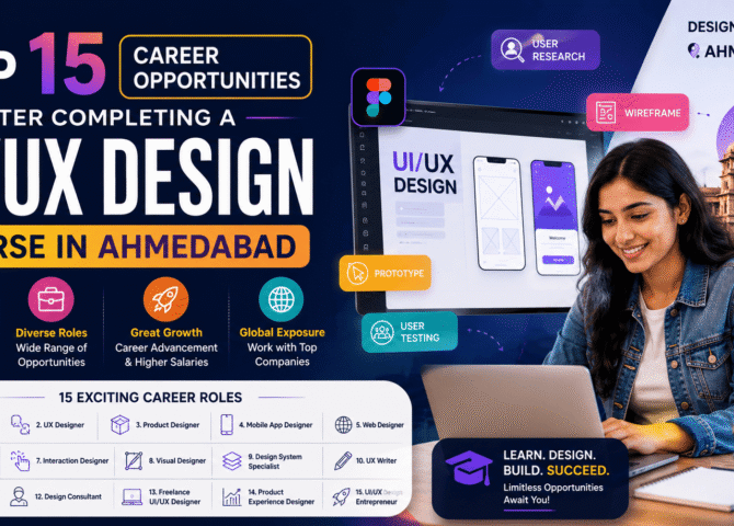 Top 15 Career Opportunities After Completing a UI/UX Design Course in Ahmedabad