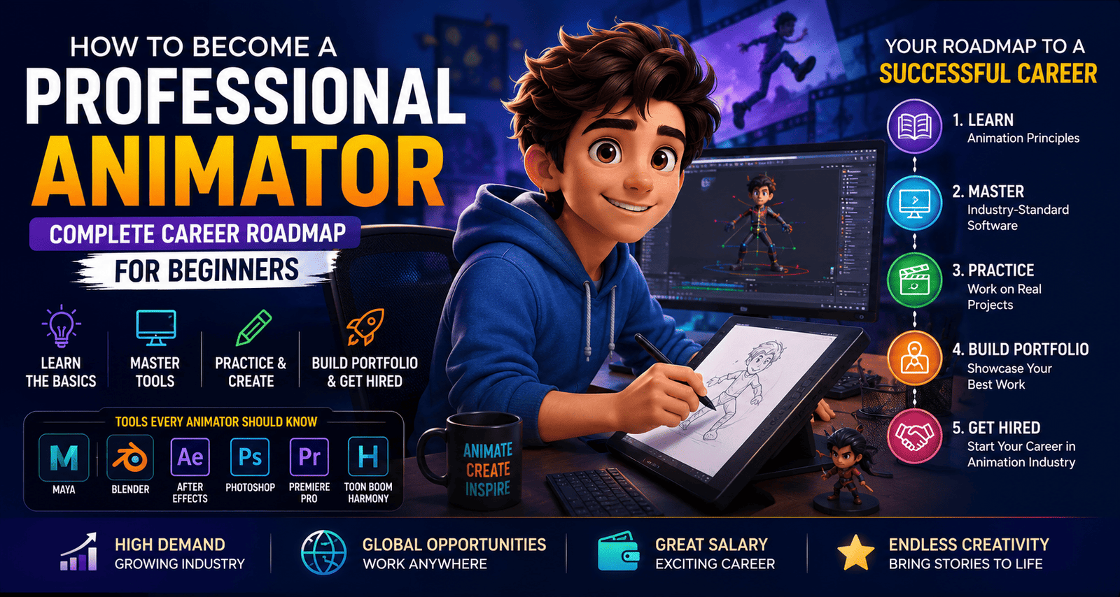 How to Become a Professional Animator: Complete Career Roadmap for Beginners (2026 Guide)