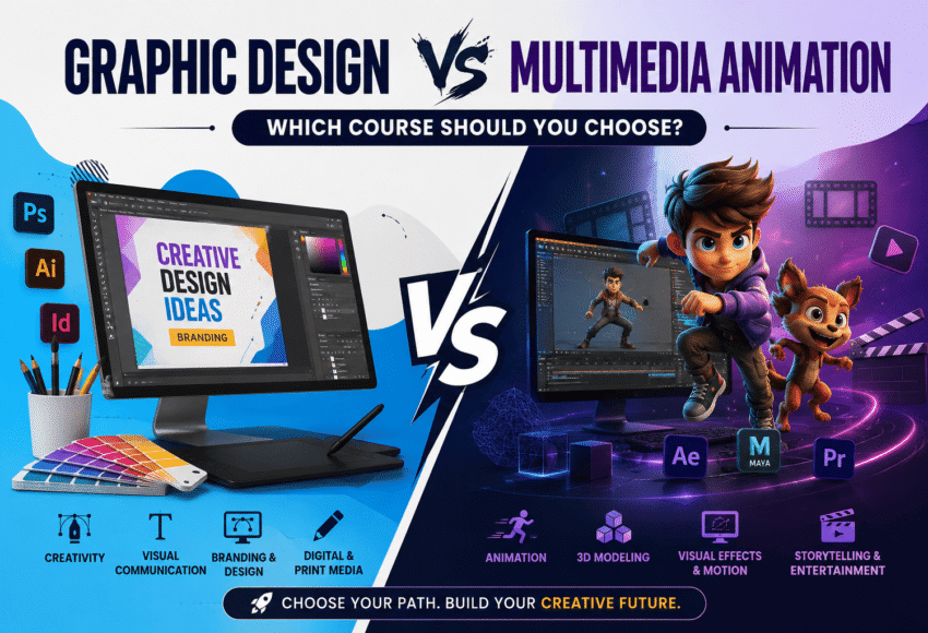 Graphic Design vs Multimedia Animation: Which Course Should You Choose in 2026?
