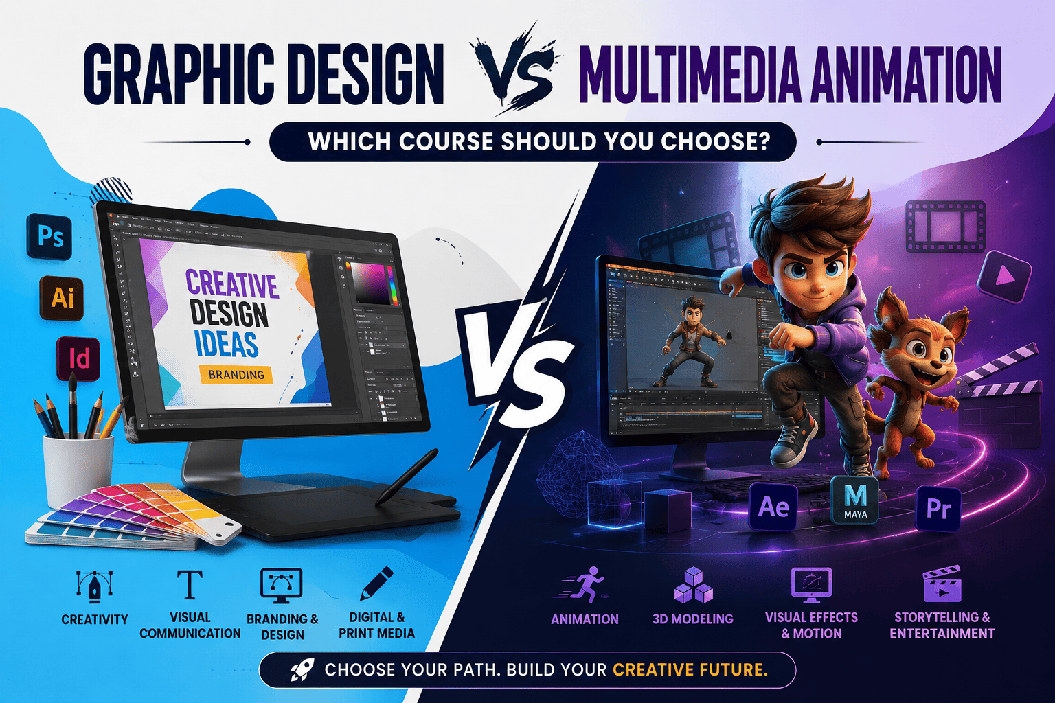 Graphic Design vs Multimedia Animation: Which Course Should You Choose in 2026?
