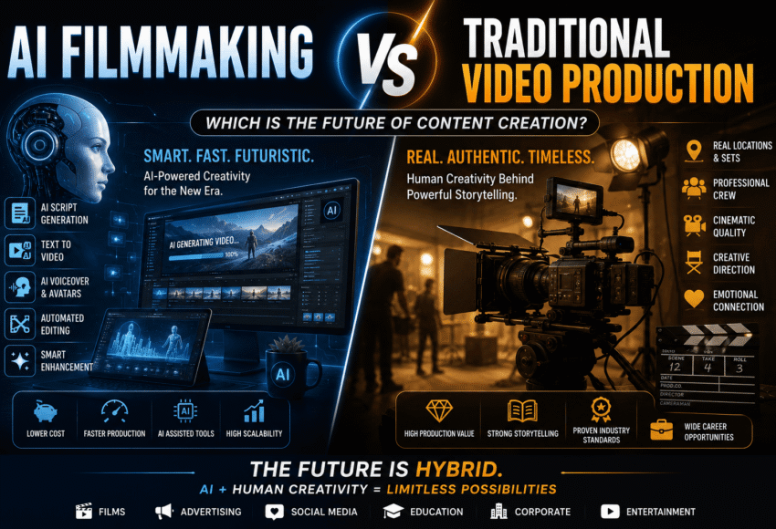 AI Filmmaking vs Traditional Video Production: Which is the Future of Content Creation?