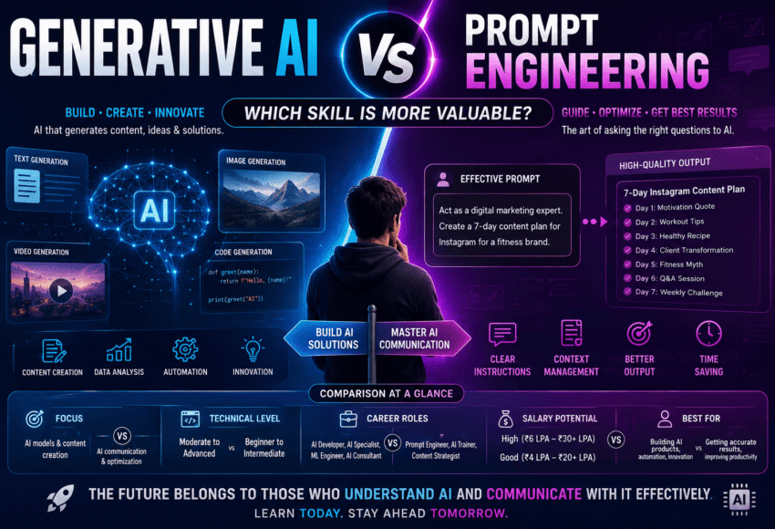 Generative AI vs Prompt Engineering: Which Skill is More Valuable in 2026?
