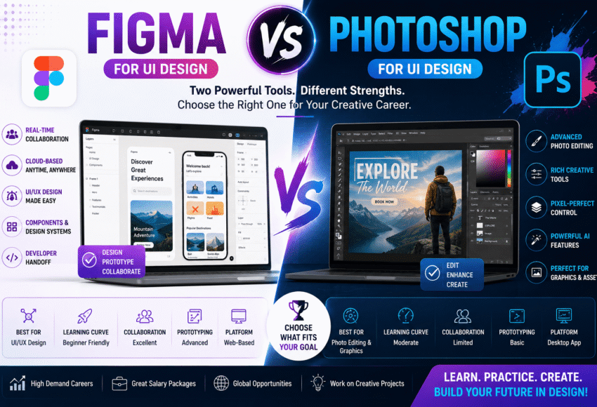 Figma vs Photoshop for UI Design: Which Tool Should You Learn in 2026?