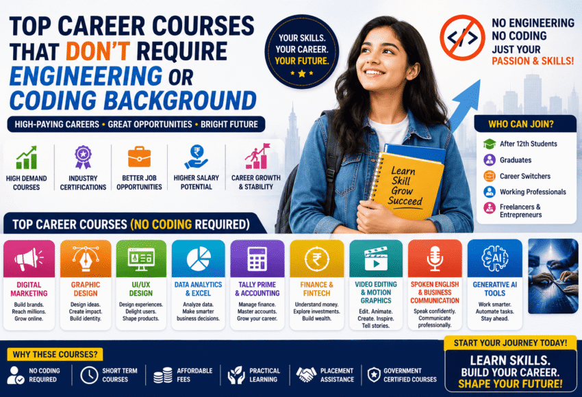 Top Career Courses That Don't Require Engineering or Coding Background in 2026 | Best Job-Oriented Courses