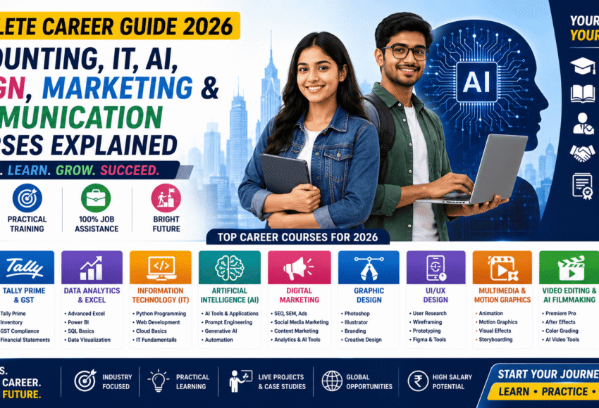 Complete Career Guide 2026: Accounting, IT, AI, Design, Marketing & Communication Courses Explained