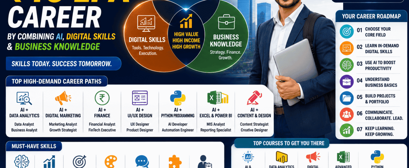 How to Build a ₹10 LPA Career by Combining AI, Digital Skills & Business Knowledge (2026 Guide)
