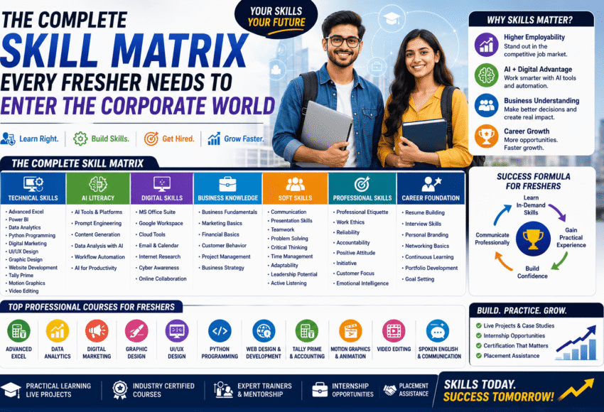 The Complete Skill Matrix Every Fresher Needs to Enter the Corporate World (2026 Career Guide)