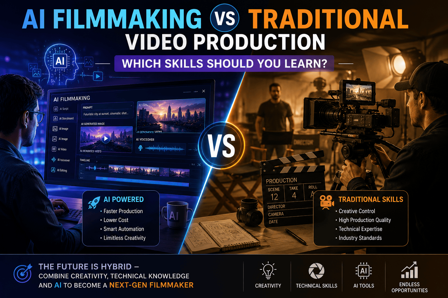 AI Filmmaking vs Traditional Video Production: Which Skills Should You Learn in 2026?