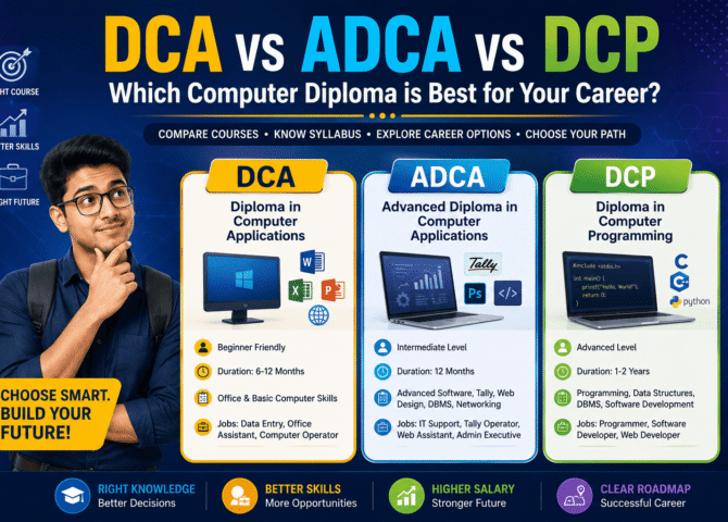 DCA vs ADCA vs DCP: Which Computer Diploma is Best for Your Career in 2026?