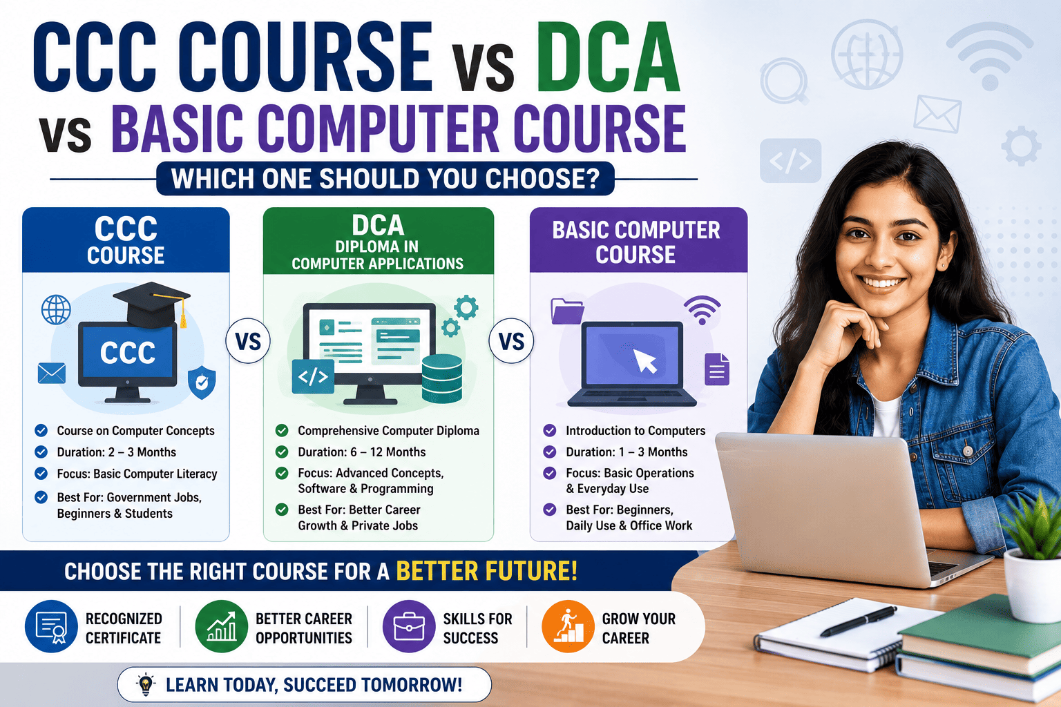 CCC Course vs DCA vs Basic Computer Course: Which One Should You Choose?