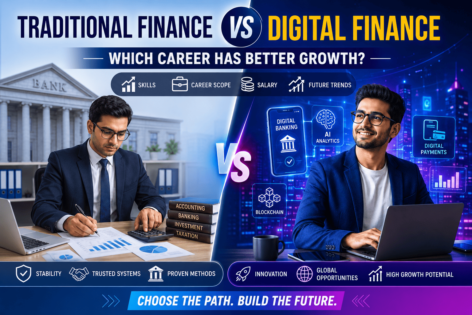 Traditional Finance vs Digital Finance: Which Career Has Better Growth? (2026 Complete Comparison Guide)