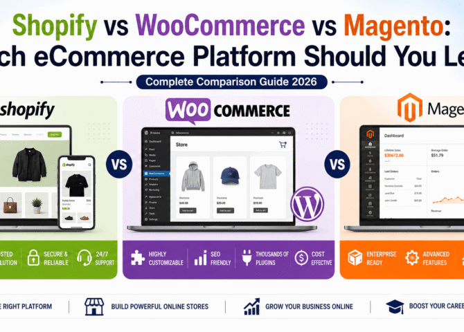 Shopify vs WooCommerce vs Magento: Which eCommerce Platform Should You Learn? (2026 Complete Comparison Guide)
