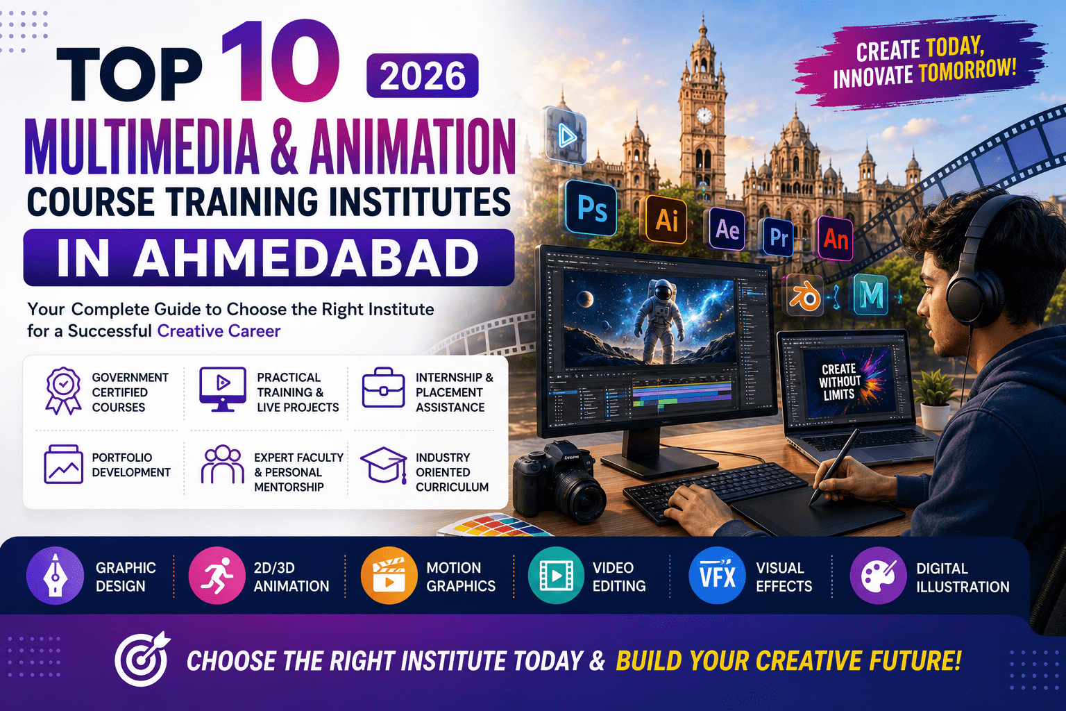 Top 10 Multimedia Animation Course Training Institutes in Ahmedabad