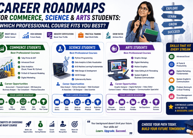 Career Roadmaps for Commerce, Science & Arts Students: Which Professional Course Fits You Best? (2026 Guide)