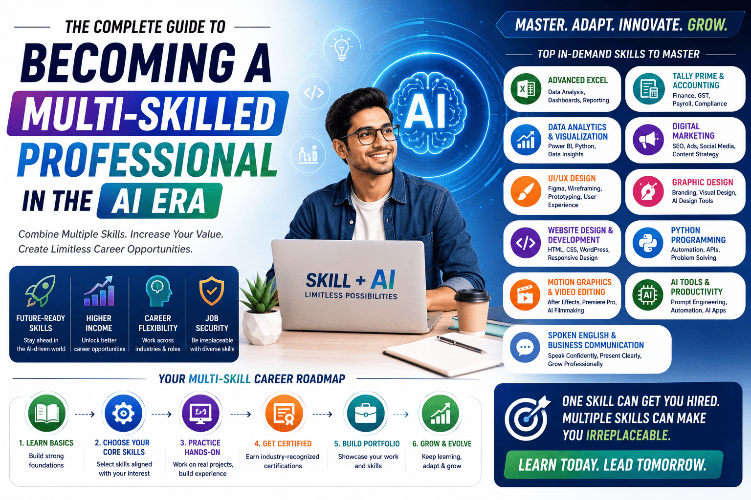 The Complete Guide to Becoming a Multi-Skilled Professional in the AI Era (2026 Career Guide)