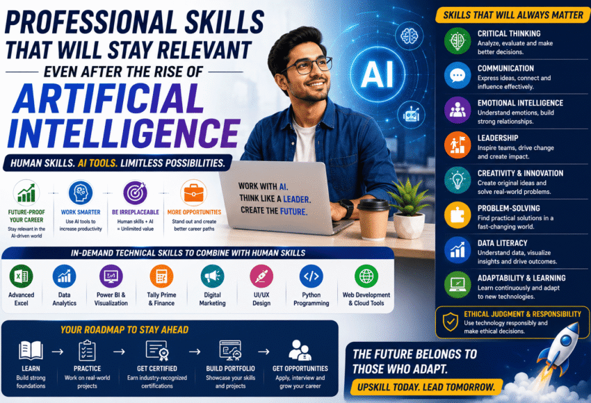 Professional Skills That Will Stay Relevant Even After the Rise of Artificial Intelligence (2026 Career Guide)