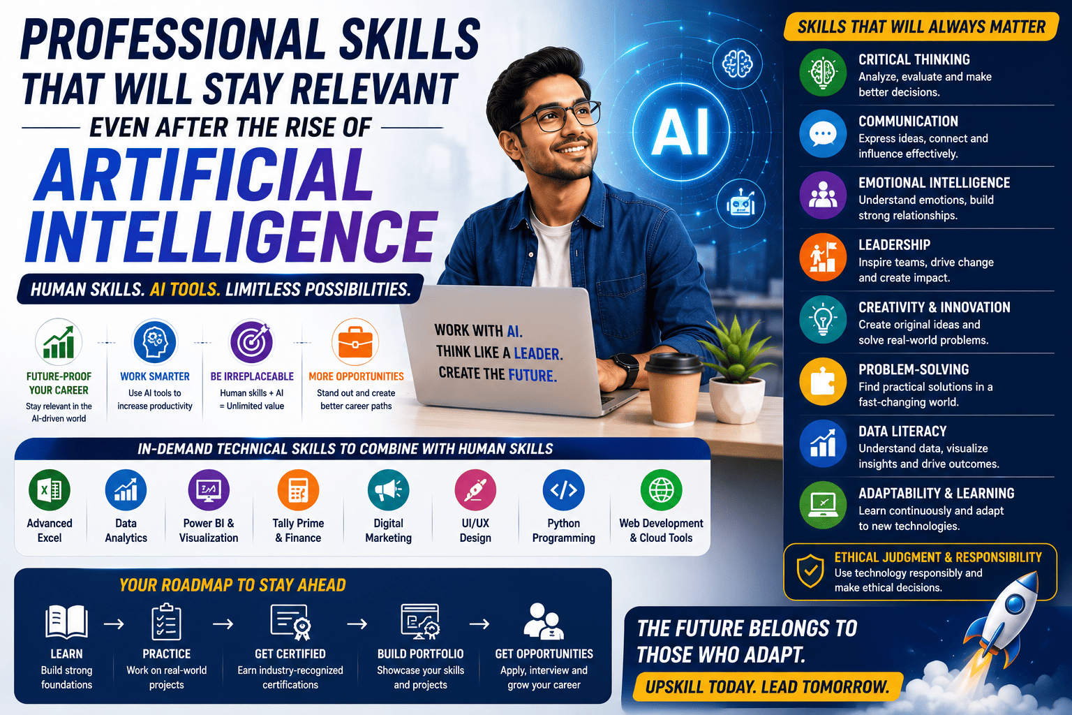 Professional Skills That Will Stay Relevant Even After the Rise of Artificial Intelligence (2026 Career Guide)