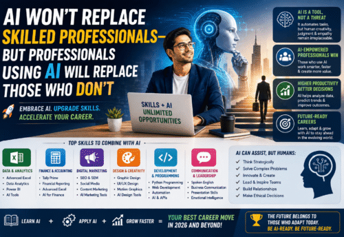 AI Won't Replace Skilled Professionals—But Professionals Using AI Will Replace Those Who Don't (2026 Career Guide)