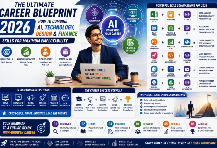 The Ultimate Career Blueprint 2026: How to Combine AI, Technology, Design & Finance Skills for Maximum Employability