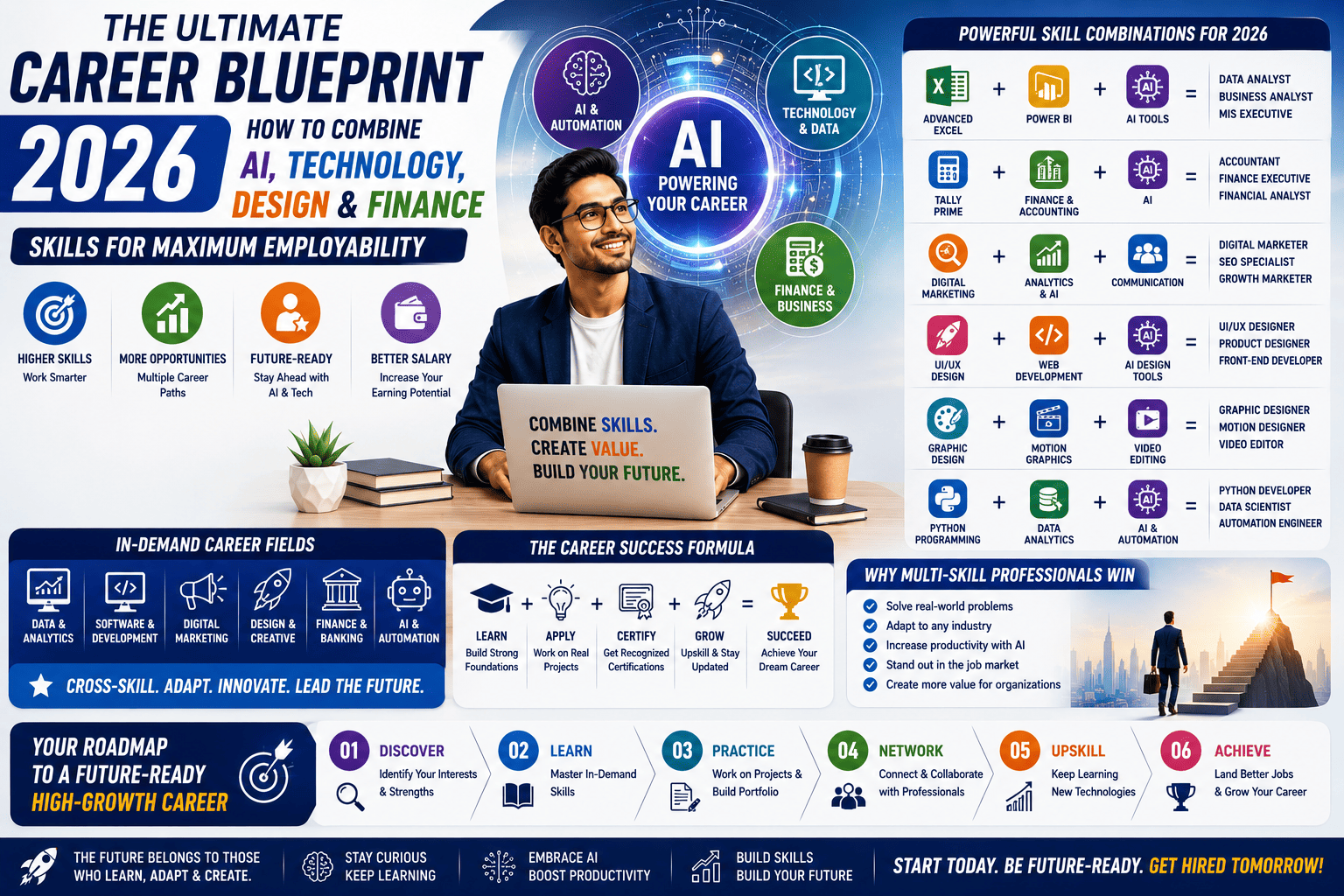 The Ultimate Career Blueprint 2026: How to Combine AI, Technology, Design & Finance Skills for Maximum Employability