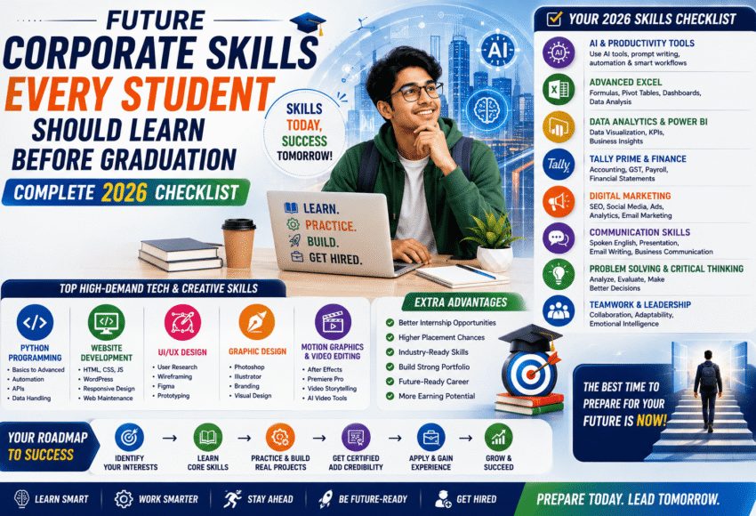 Future Corporate Skills Every Student Should Learn Before Graduation (Complete 2026 Checklist)