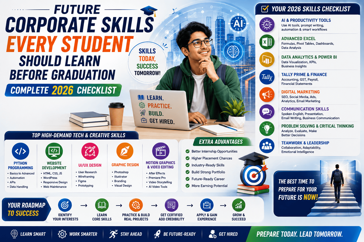 Future Corporate Skills Every Student Should Learn Before Graduation (Complete 2026 Checklist)