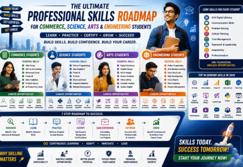 The Ultimate Professional Skills Roadmap for Commerce, Science, Arts & Engineering Students (2026 Career Guide)