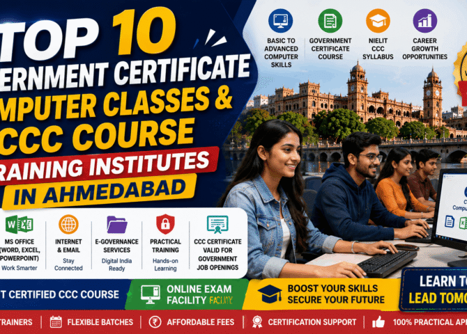 Top 10 Government Certificate Computer Classes & CCC Course Training Institutes in Ahmedabad