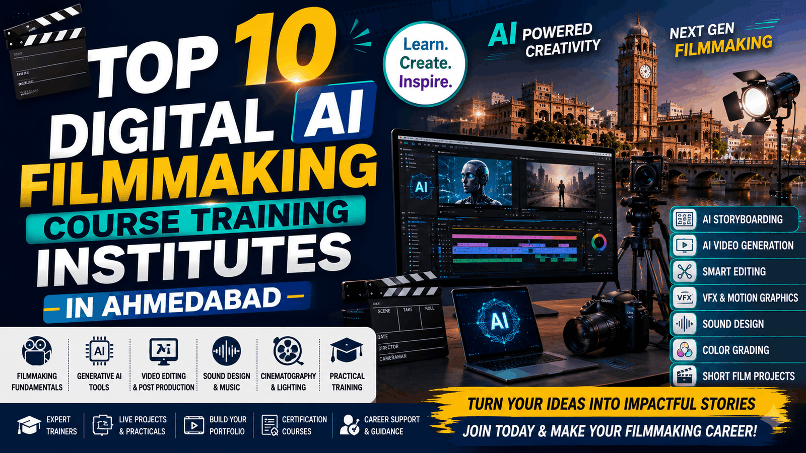Top 10 Digital AI Filmmaking Course Training Institutes in Ahmedabad