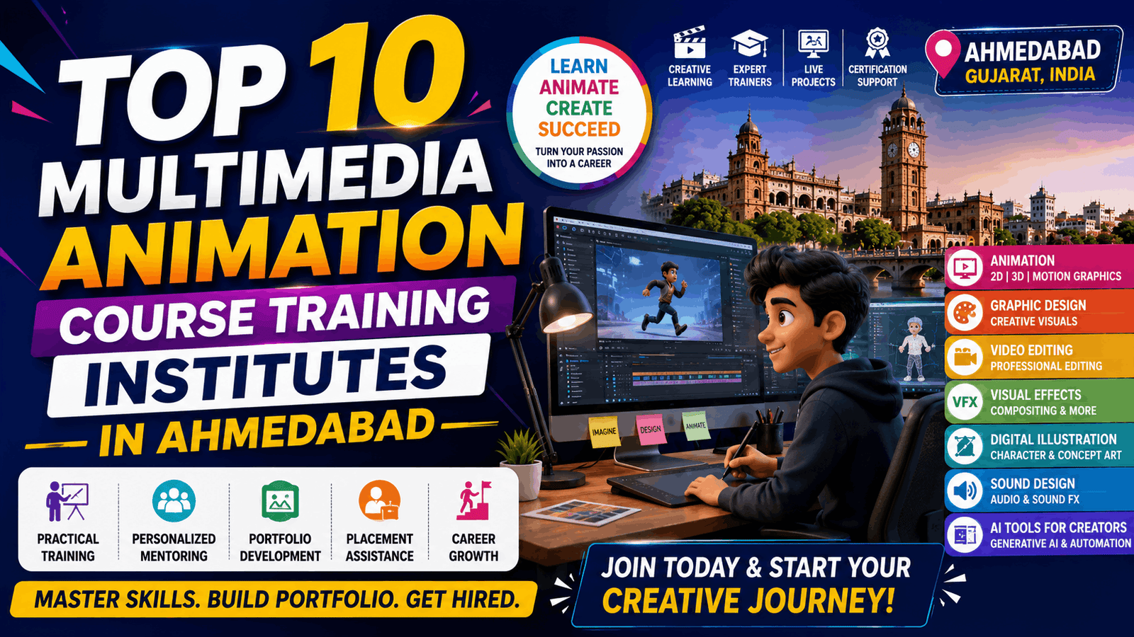 Top 10 Multimedia Animation Courses Training Institutes in Ahmedabad