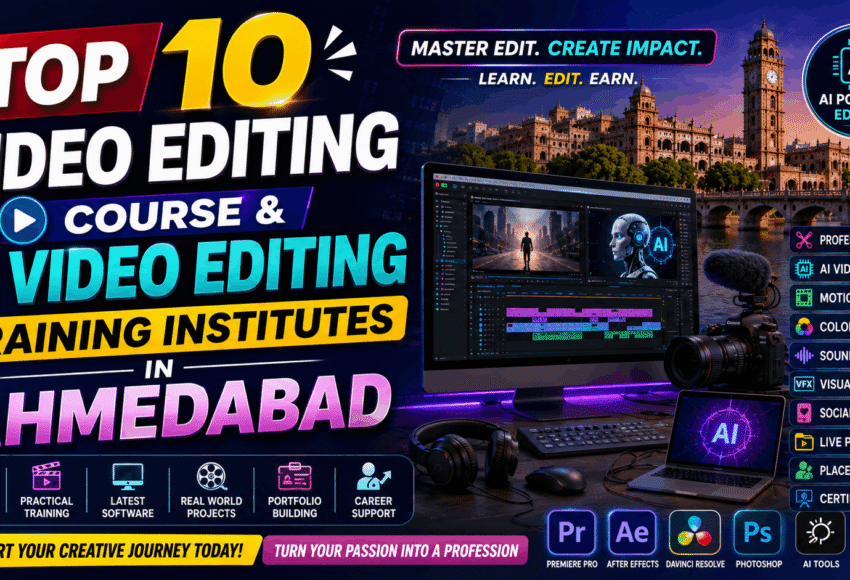 Top 10 Video Editing Courses & AI Video Editing Training Institutes in Ahmedabad