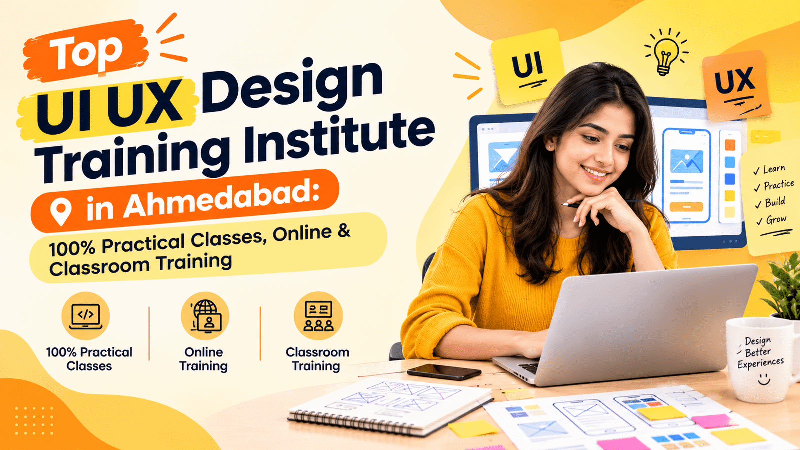 Top UI UX Design Training Institute in Ahmedabad: 100% Practical Classes, Online & Classroom Training