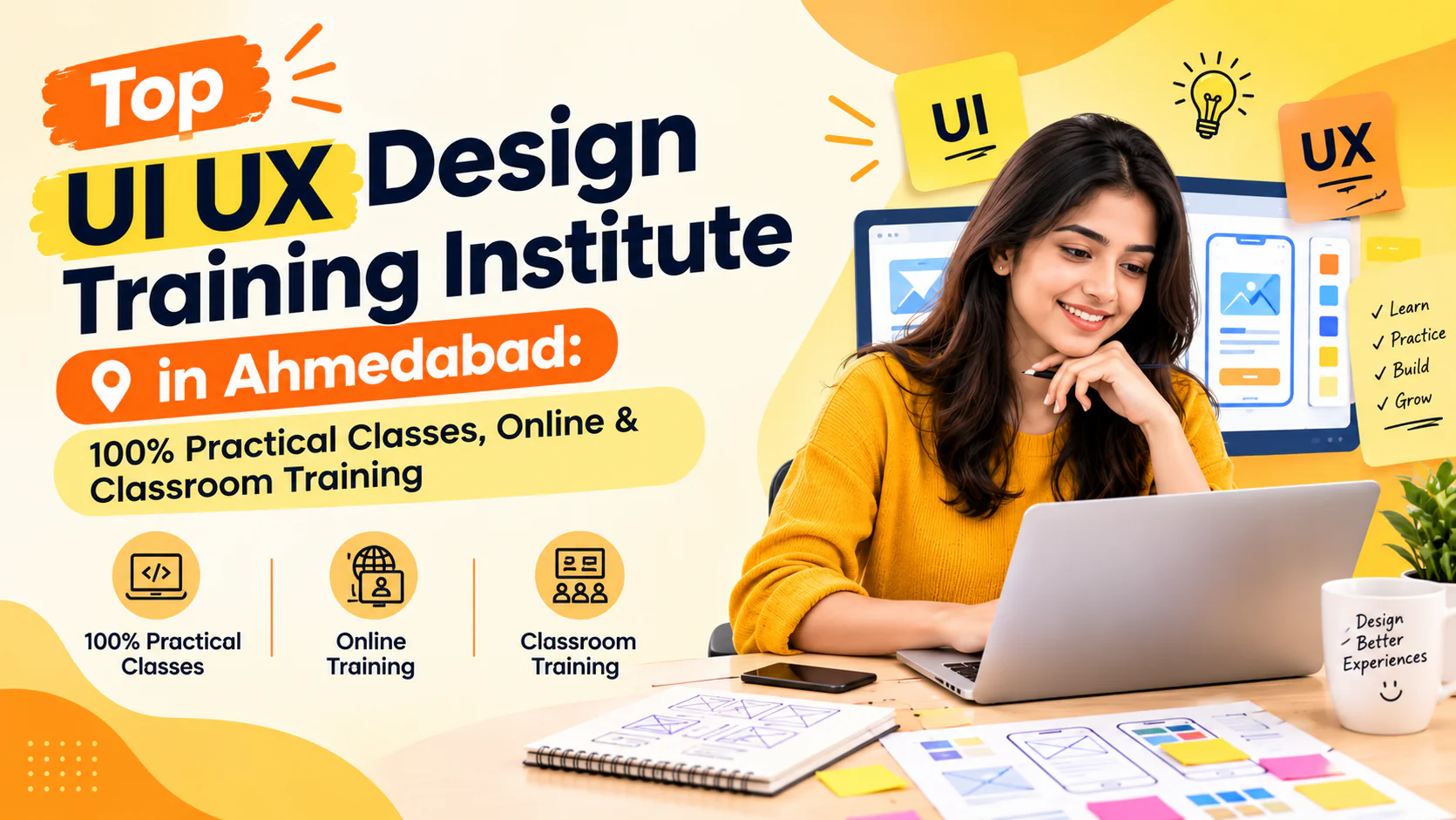 Top UI UX Design Training Institute in Ahmedabad: 100% Practical Classes, Online & Classroom Training